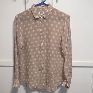 Hartford Alternative Classics 1979 Size 3 Tan Polka Dot Silk Blouse